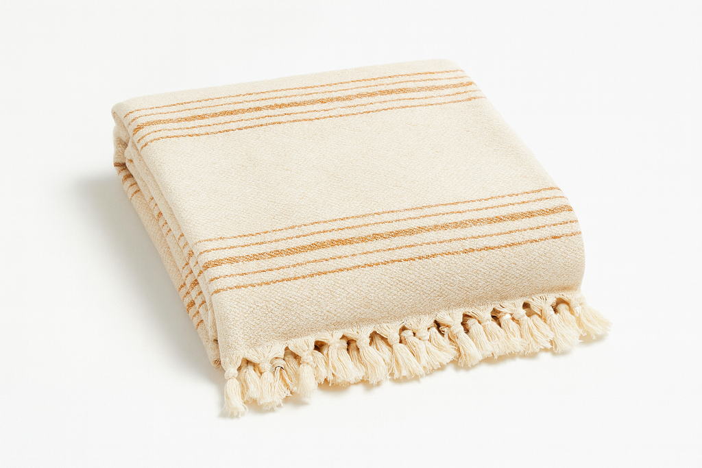 Carson Throw- Cream + Camel