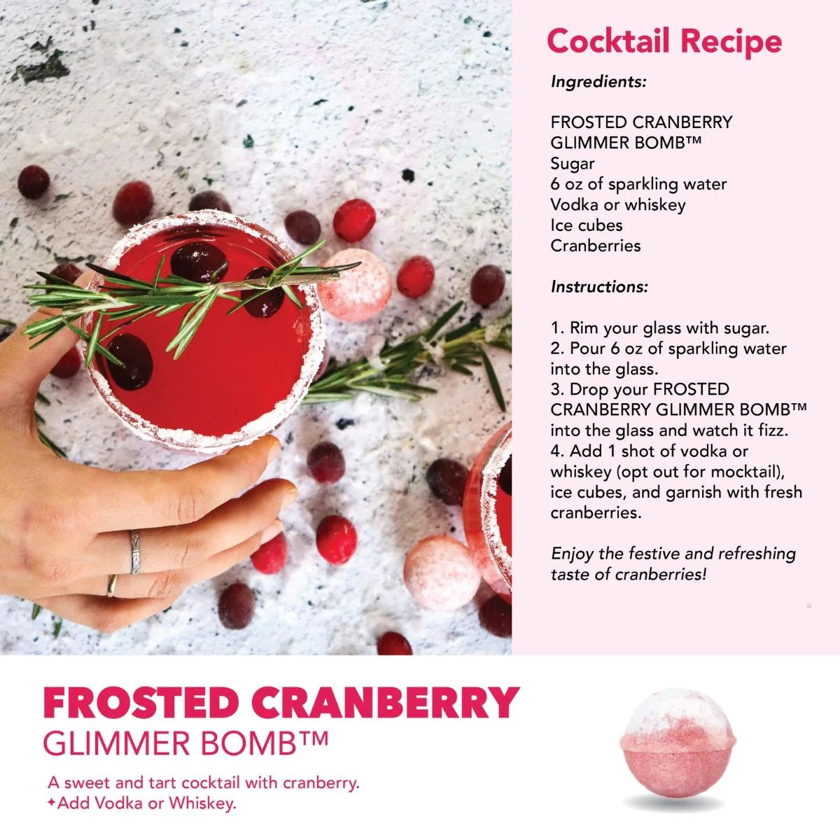 Cocktail Bombs- Frosted Cranberry